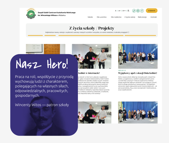 Serwis internetowy szkoły w Różańcu